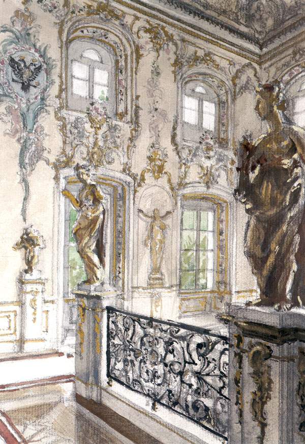 Петергоф. Купеческая лестница в Большом дворце — Александр Бенуа