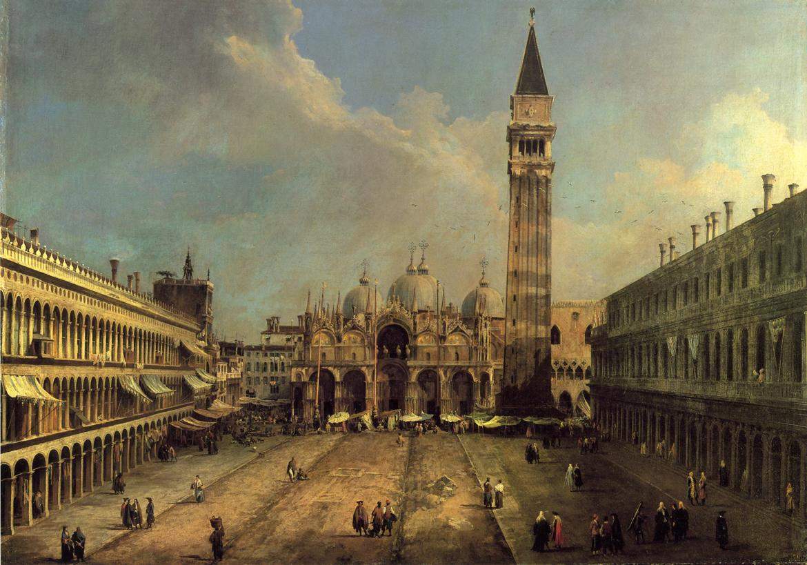 Piazza San Marco Looking East along the Central Line — Каналетто
