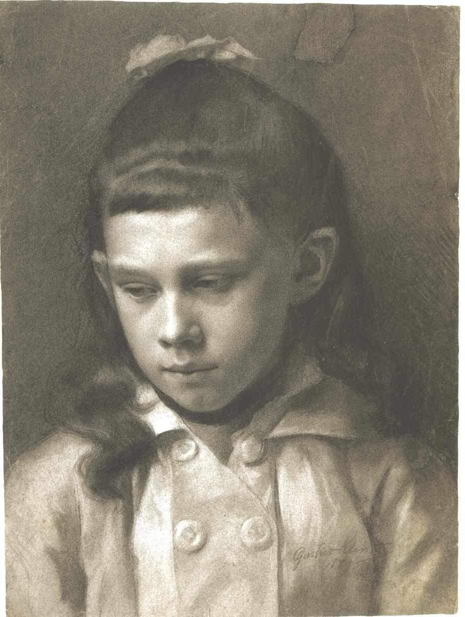 Portrait of a Girl, Head Slightly Turned Left — Густав Климт