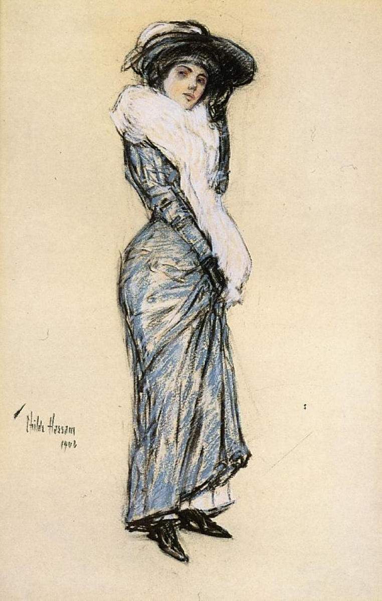 Portrait of a Lady in Blue Dress — Чайльд Гассам