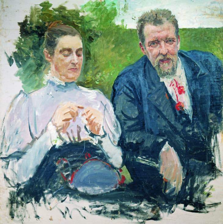 Portrait of I. F. Tyumenev with his wife — Андрей Рябушкин