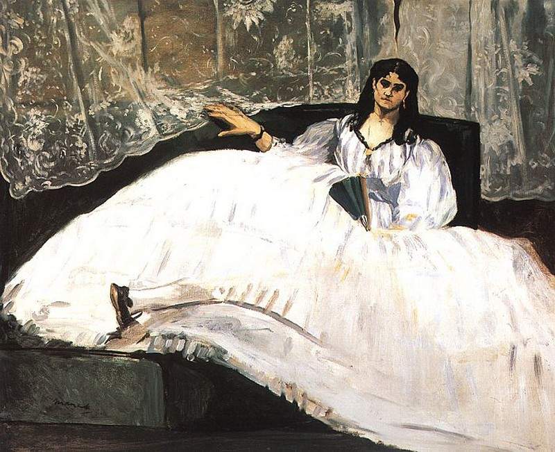 Jeanne Duval, Baudelaire’s Mistress, Reclining (Lady with a Fan) — Эдуард Мане