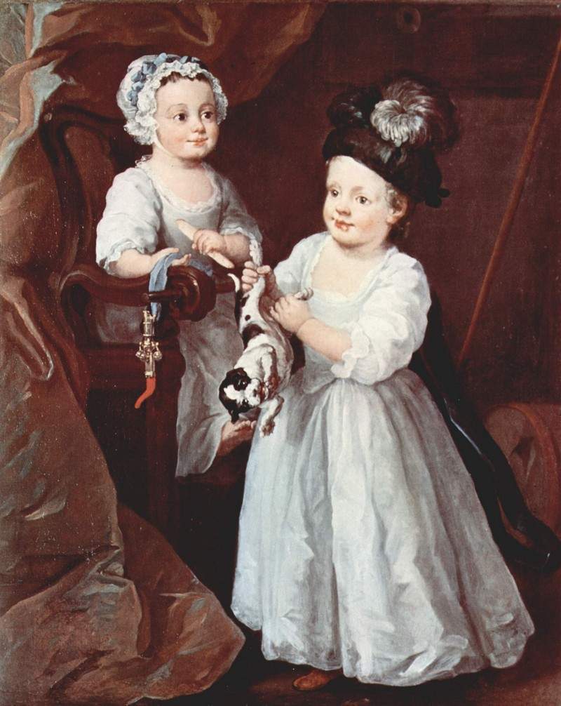 Portrait of Lady Mary Grey and Lord George Grey — Уильям Хогарт