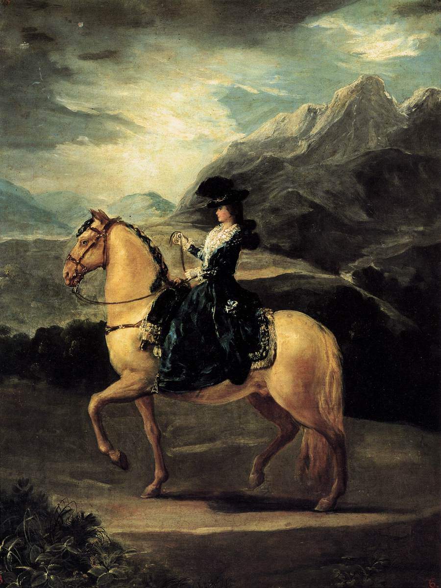 Portrait of Maria Teresa de Vallabriga on horseback - Франсиско де Гойя