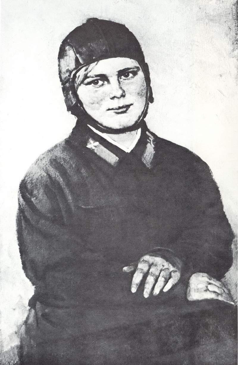 Portrait of pilot-woman M. S. Zimova — Константин Юон