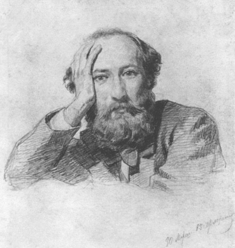 Portrait of Russian baritone opera singer Gennady Kondratiev — Николай Ге