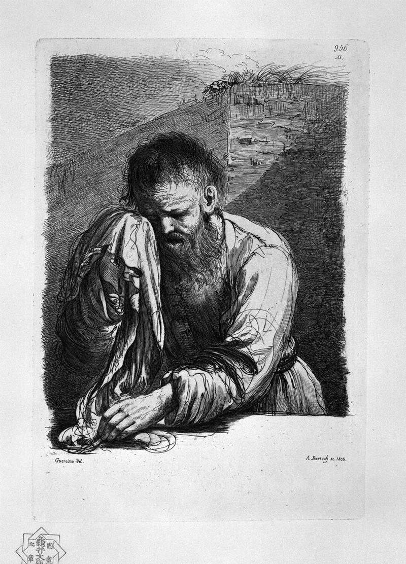 Old Weeping (half length) by Guercino — Джованни Баттиста Пиранези