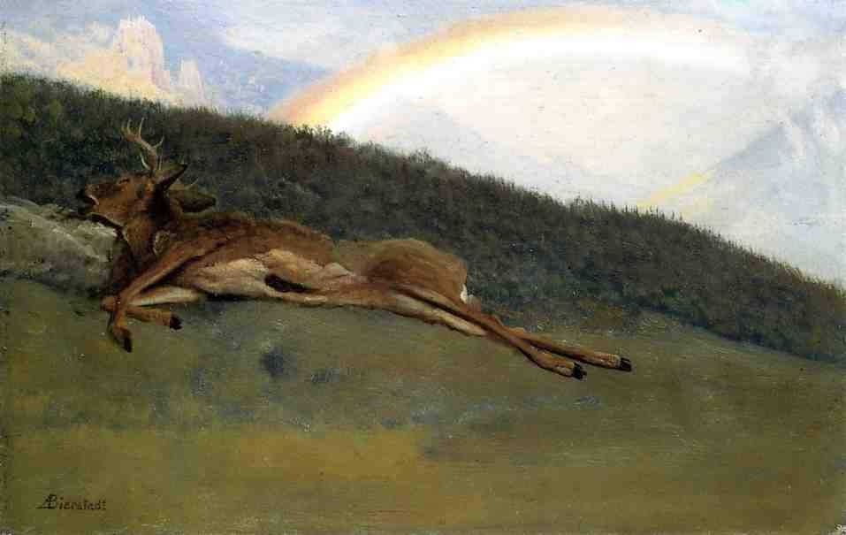 Rainbow over a Fallen Stag — Альберт Бирштадт