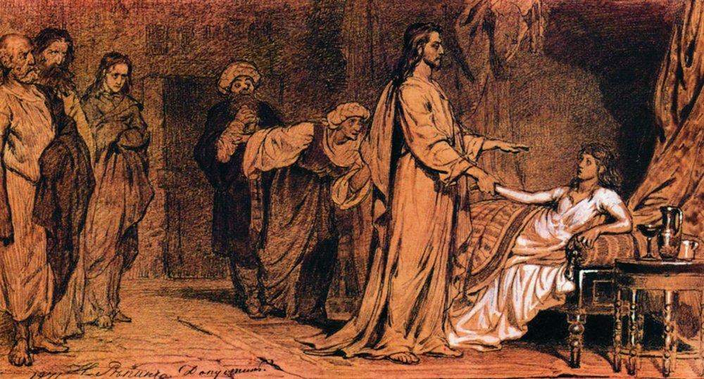 Воскрешение дочери Иаира2 — Илья Репин