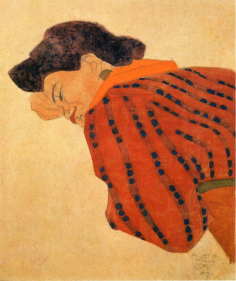 Reclining Woman with Red Blouse — Эгон Шиле