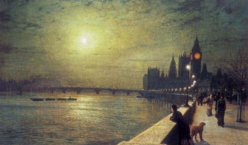 Reflections on the Thames, Westminster — Джон Эткинсон Гримшоу