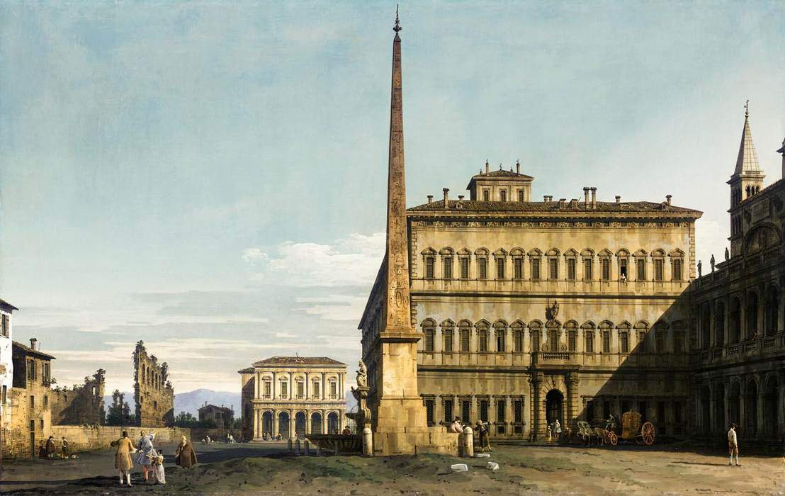 Rome: View of the Piazza di San Giovanni in Laterano — Бернардо Беллотто