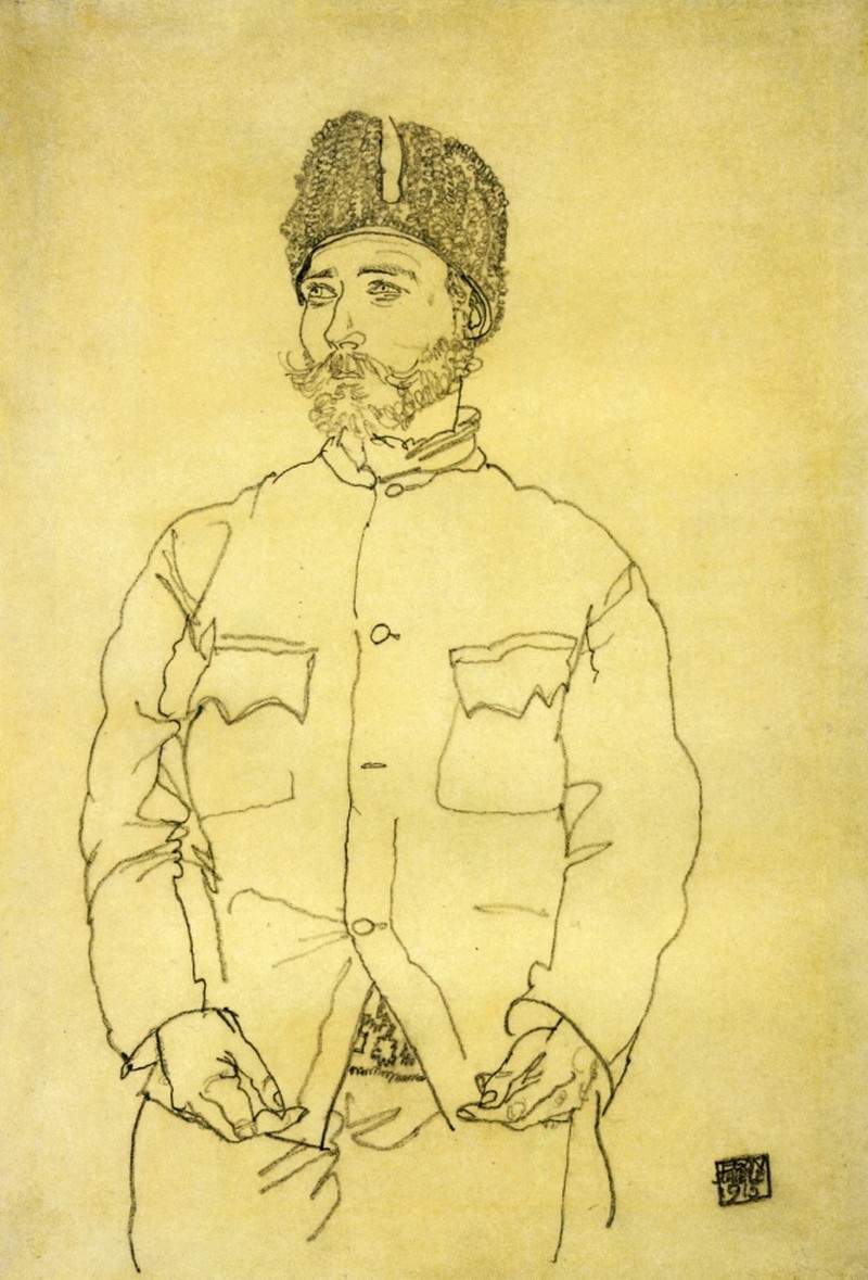 Russian Prisoner of War with Fur Hat — Эгон Шиле