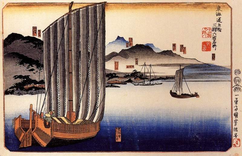 Sailing boat — Утагава Куниёси