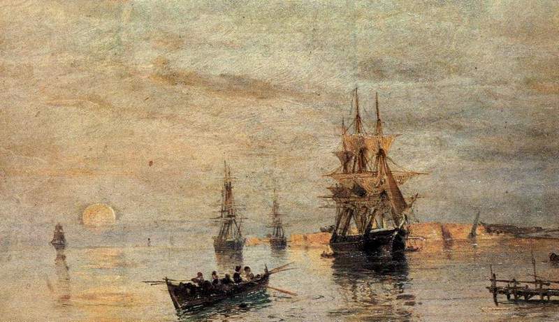 Sailing ships at dawn — Константинос Воланакис