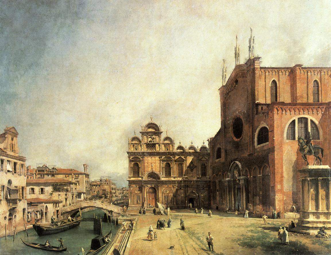 Santi Giovanni e Paolo and the Scuola de San Marco — Каналетто