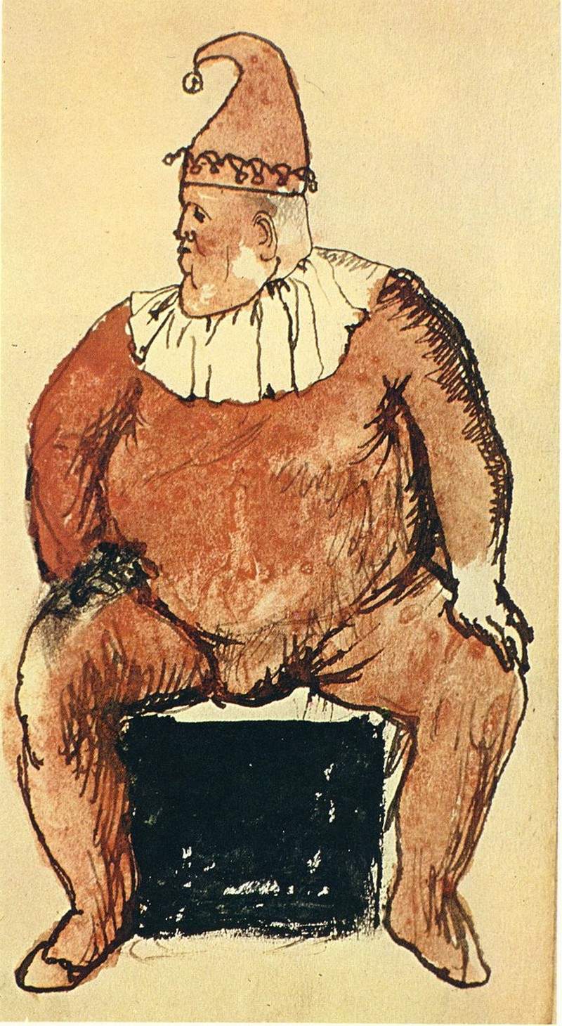 Seated fat clown — Пабло Пикассо