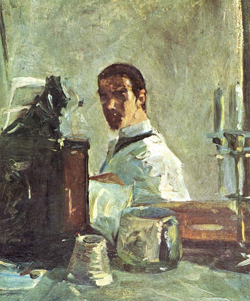 Self-portrait in front of a mirror — Анри де Тулуз-Лотрек