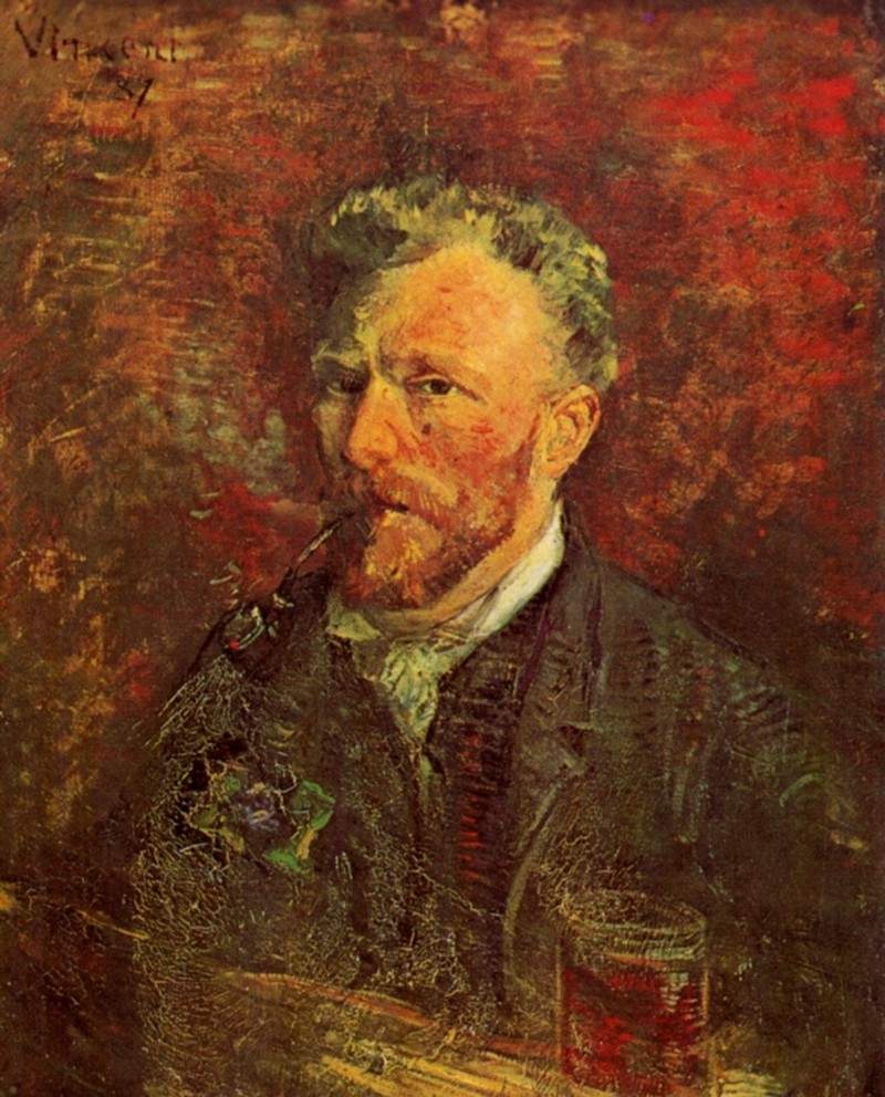 Self-Portrait with Pipe and Glass — Винсент Ван Гог