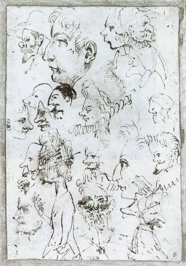 Sheet of caricatures — Аннибале Карраччи