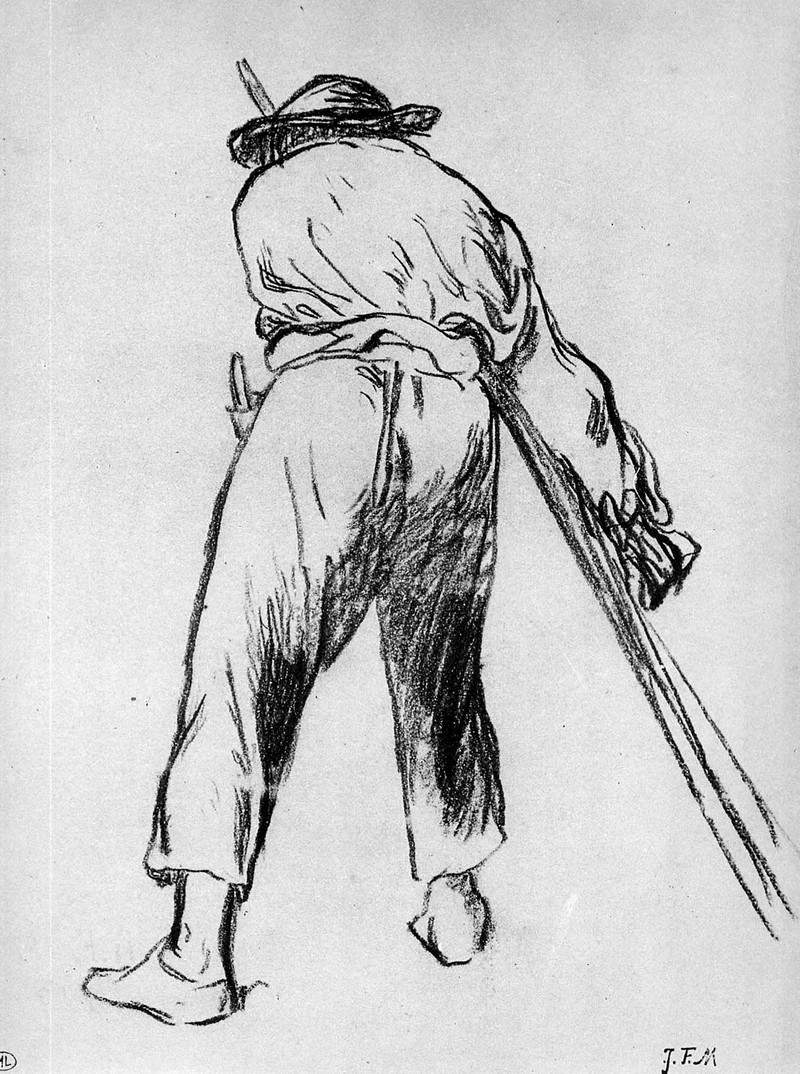 Sketch of moving farmer — Эдуард Мане