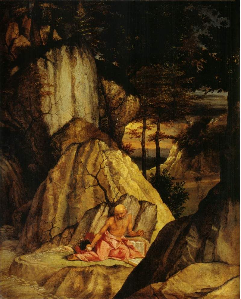 St. Jerome Meditating in the Desert — Лоренцо Лотто