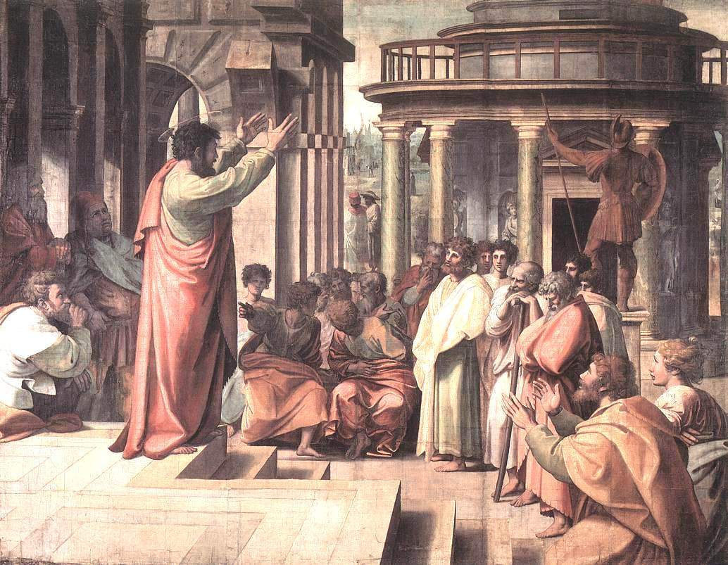 St. Paul Preaching at Athens (cartoon for the Sistine Chapel) — Рафаэль Санти