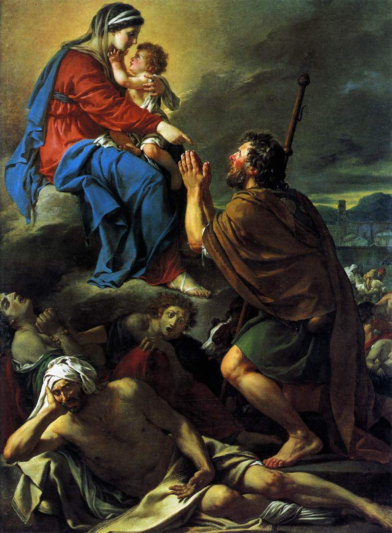 Св. Рох молит Деву Марию о прекращении чумы — Жак Луи Давид