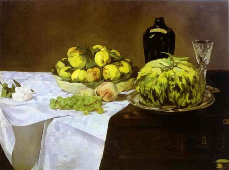 Still life with melon and peaches — Эдуард Мане