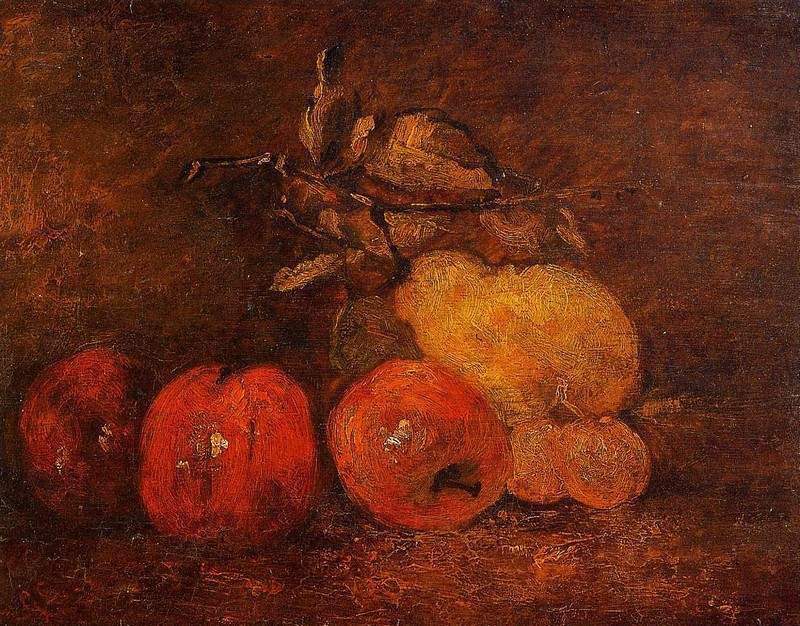 Натюрморт с грушами и яблоками — Гюстав Курбе