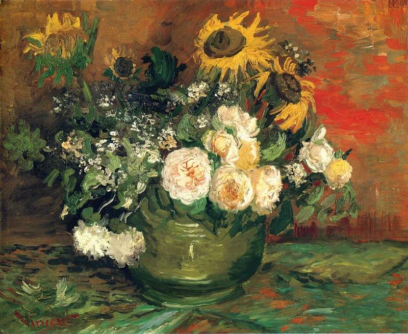 Still Life with Roses and Sunflowers — Винсент Ван Гог