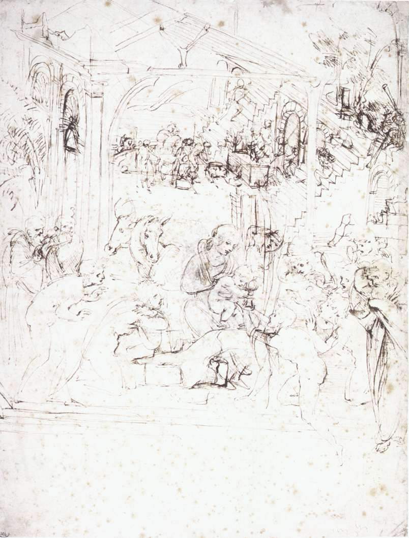 Study for the Adoration of the Magi — Леонардо да Винчи