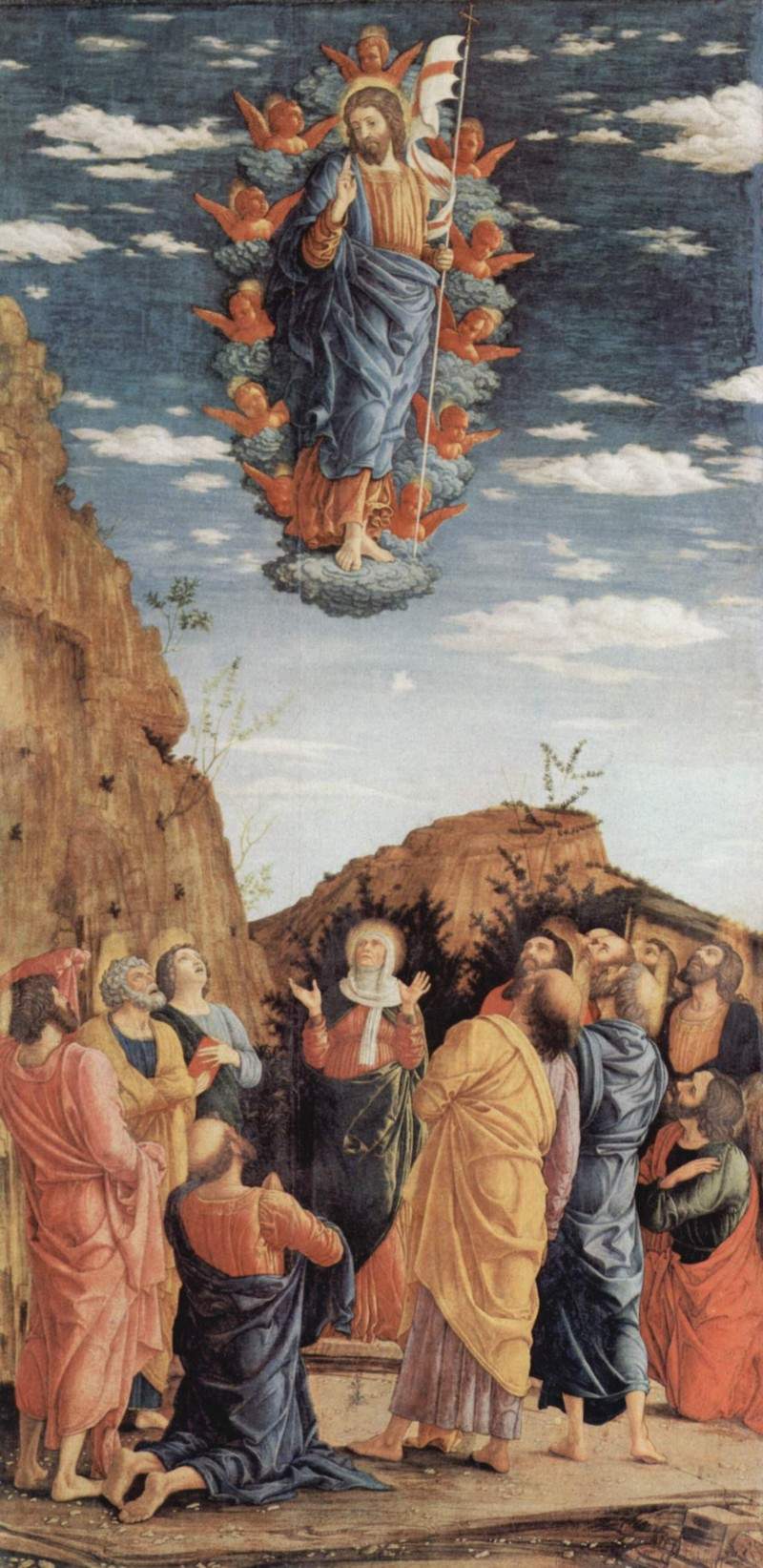 The Ascension, left hand panel from the Altarpiece — Андреа Мантенья