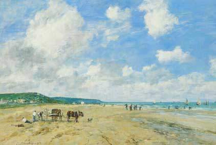 The beach at Deauville — Эжен Буден