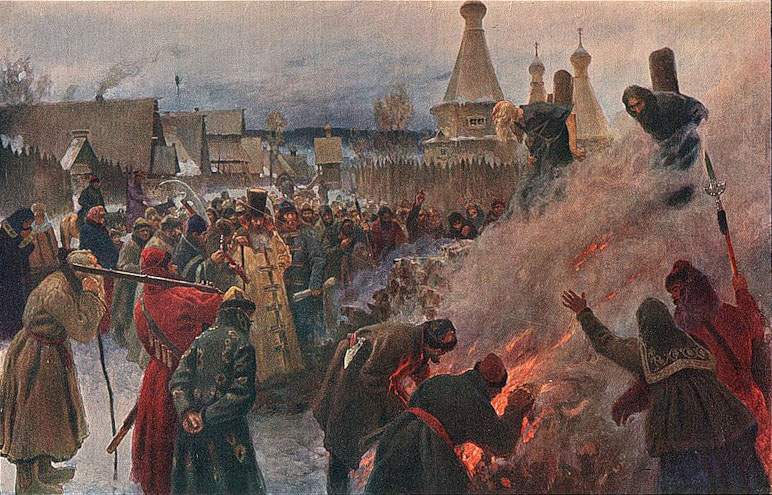 Сожжение протопопа Аввакума — Григорий Мясоедов