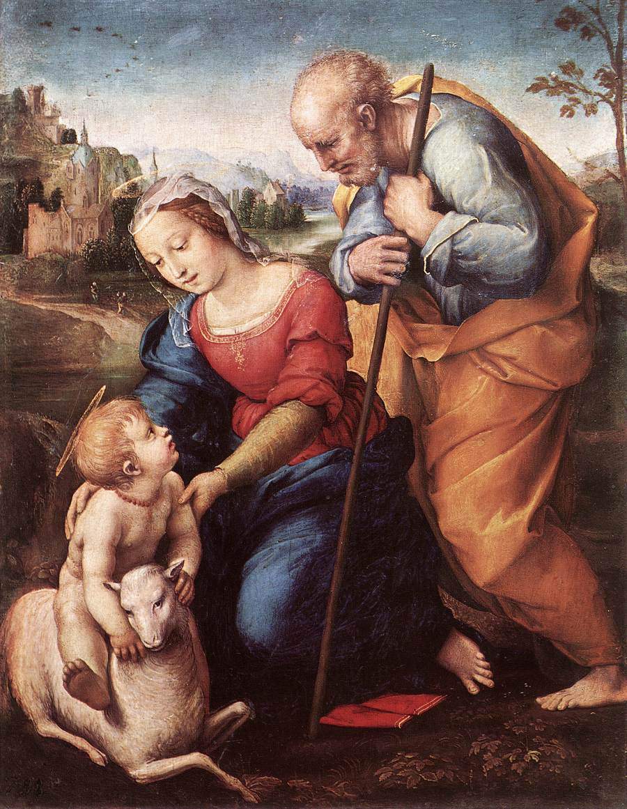 The Holy Family with a Lamb — Рафаэль Санти