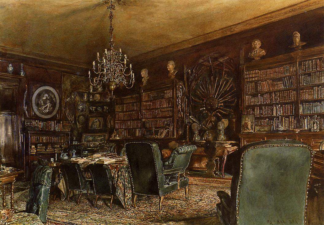 The Library of the Palais Lanckoronski, Vienna — Рудольф фон Альт
