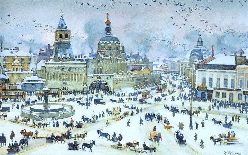 The Lubyanskaya Square in Winter — Константин Юон