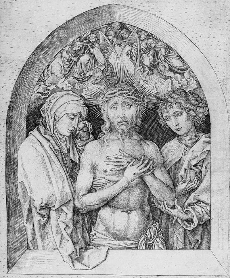 The Man of Sorrows with the Virgin Mary and St. John the Evangelist — Мартин Шонгауэр