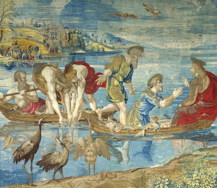 The Miraculous Draught of Fishes (cartoon for the Sistine Chapel) — Рафаэль Санти