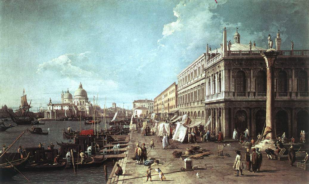 The Molo with the Library and the Entrance to the Grand Canal — Каналетто