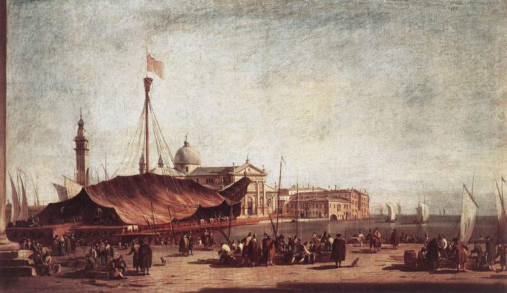 The Piazzetta, Looking toward San Giorgio Maggiore — Франческо Гварди