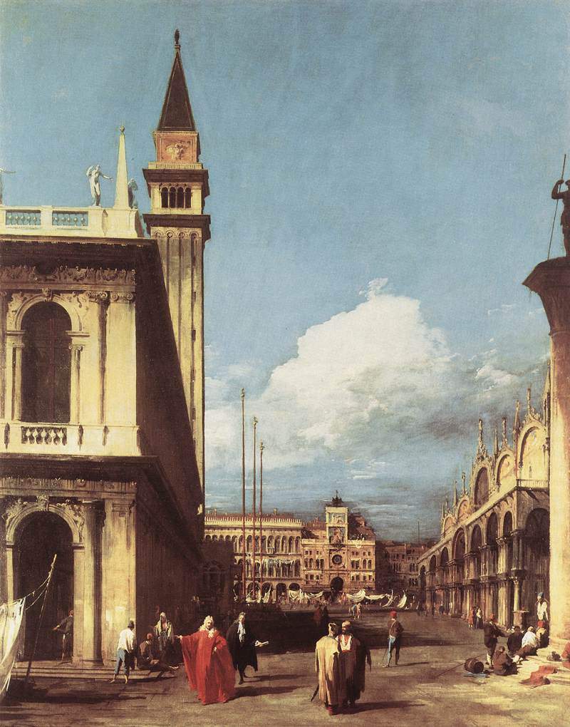 The Piazzetta, Looking toward the Clock Tower — Каналетто