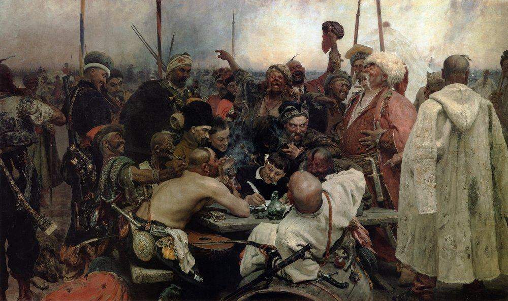 The Reply of the Zaporozhian Cossacks to Sultan Mahmoud IV — Илья Репин