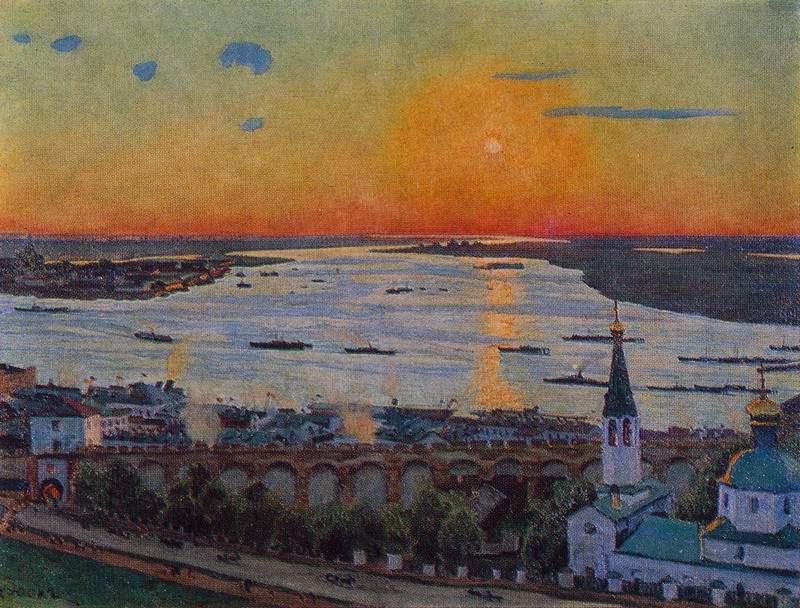 The Sunset on Volga. Nizhny Novgorod — Константин Юон
