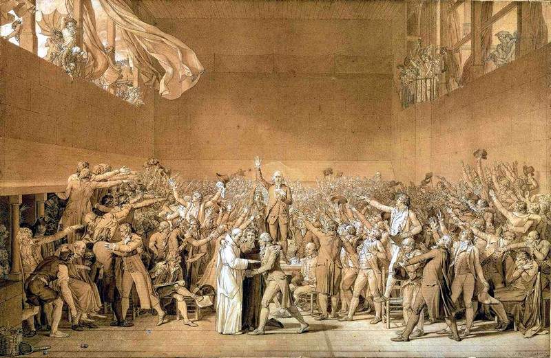 Клятва в Зале для игры в мяч, 20 июня 1789 — Жак Луи Давид