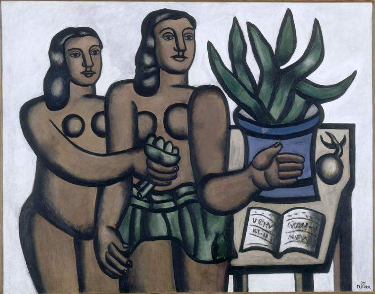 The two women in blue vase — Фернан Леже