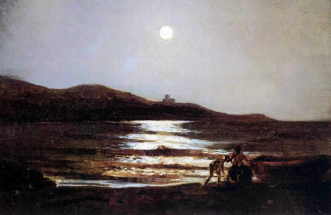 Вид из Санто Теренцо на Леричи ночью — Николай Ге