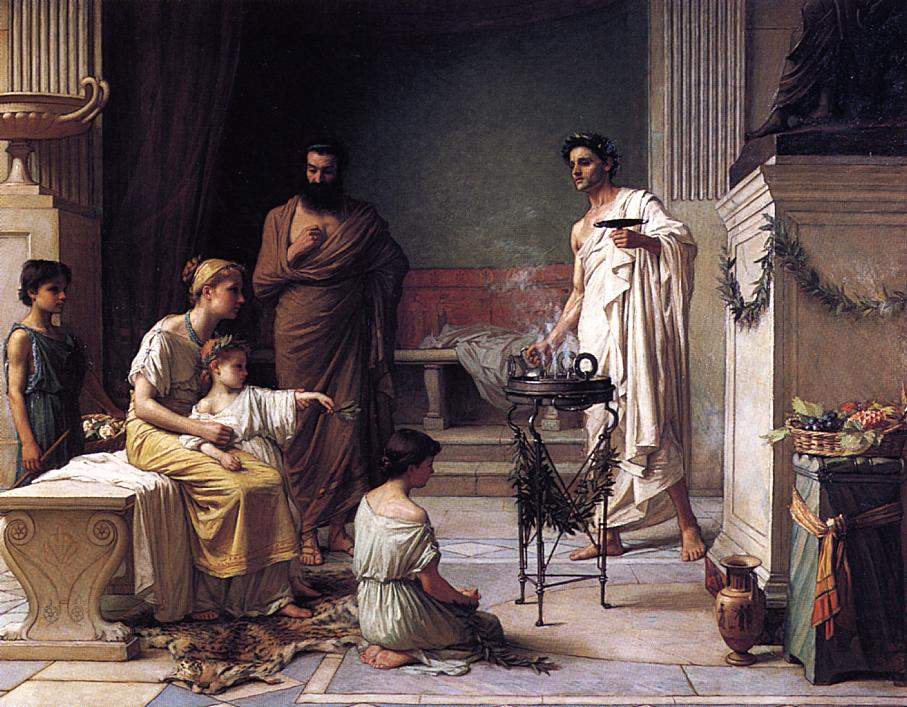 Приведение больного ребенка в храм Асклепия — Джон Уильям Уотерхаус