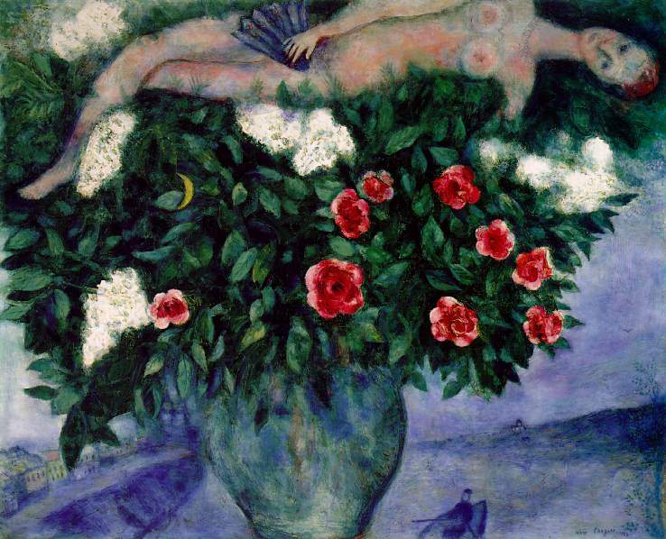 Женщина и розы — Марк Шагал
